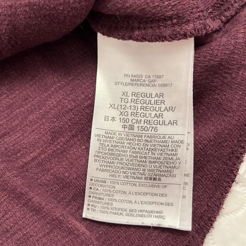 Gap plum crew neck waffle knit thermal long sleeve shirt XL
